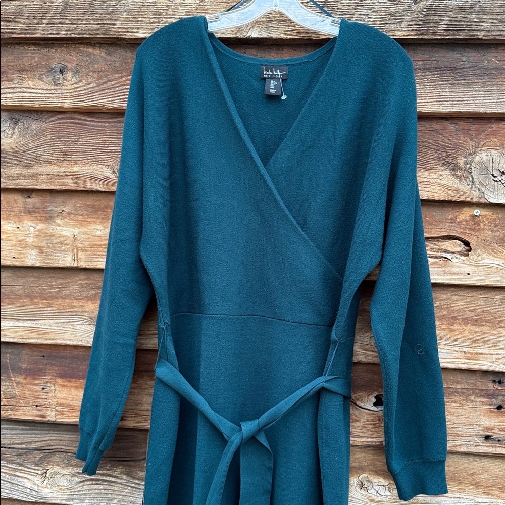 Nicole Miller New York knit belted sweater dress